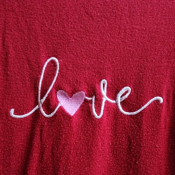 Laura Ashley Red "Love" Pajama Top Size Medium - Picture 7 of 15